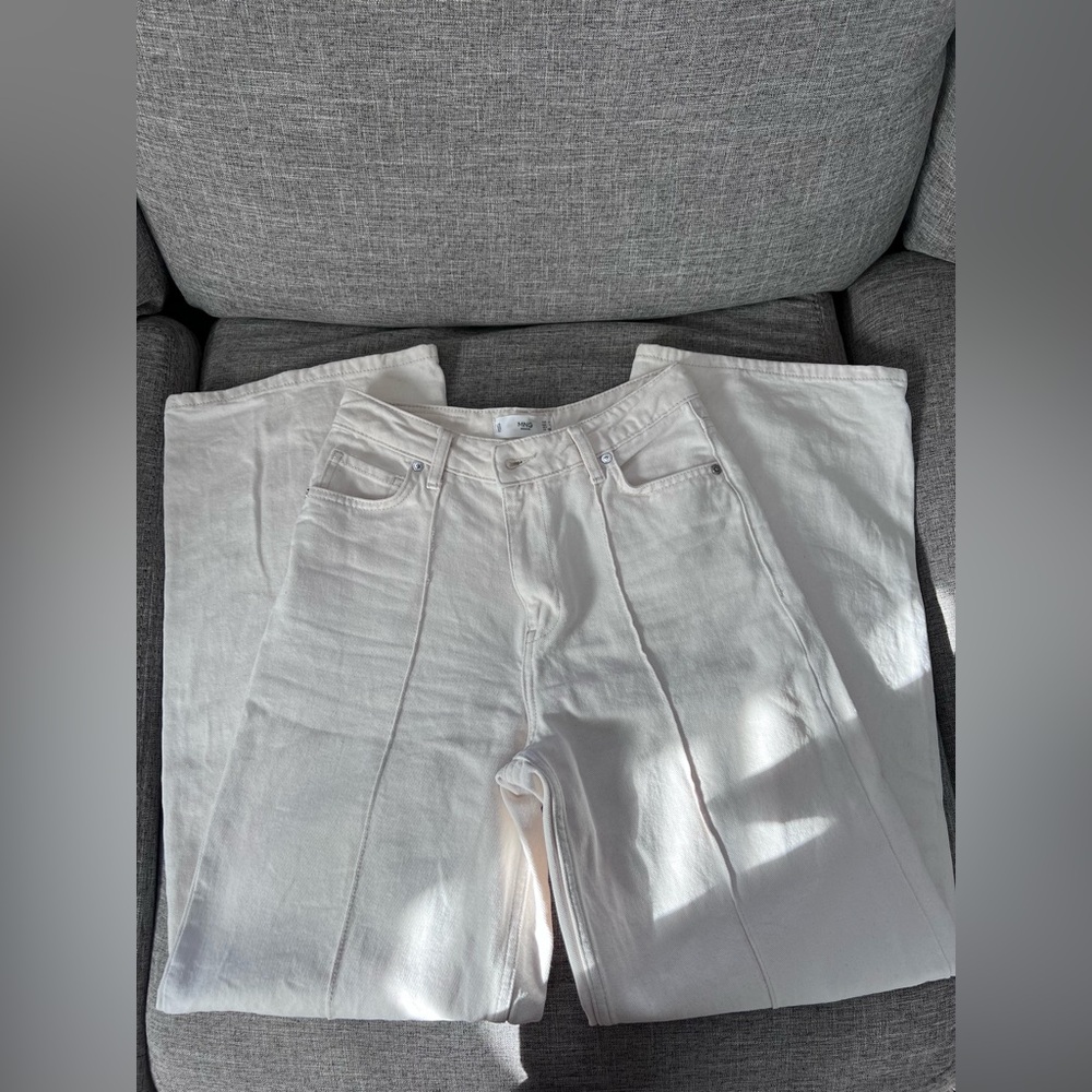 Mango Cream High-Waist Denim Jeans